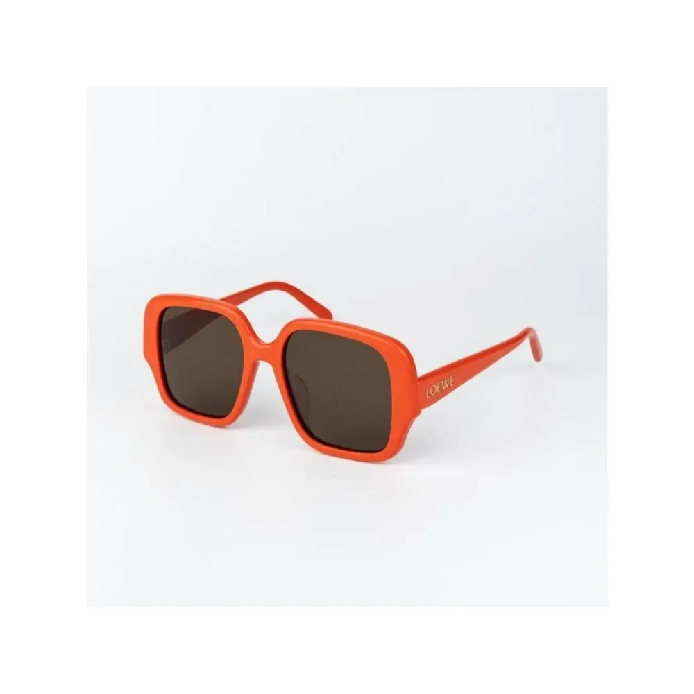 Loewe Women Sunglasses Orange Brown Square LW40134U 42E NEW AUTHENTIC